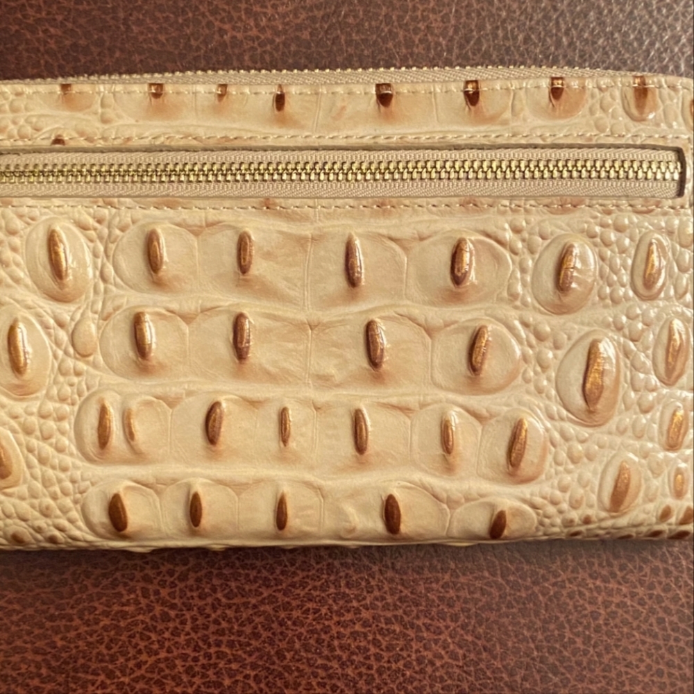 NWOT Brahmin Melbourne Arden Satchel Crossbody in Beige and Gold and Ady Wallet - Picture 5 of 8